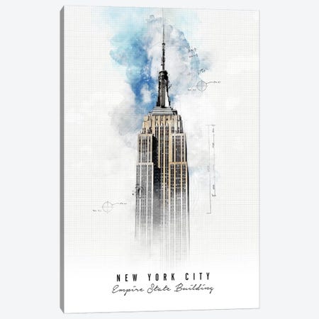 Empire State Building - New York City Canvas Print #APV31} by ArtPrintsVicky Canvas Print