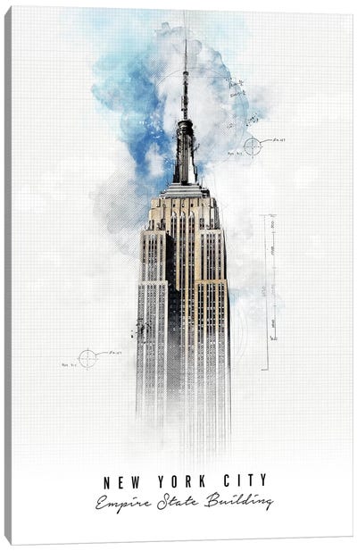 Empire State Building - New York City Canvas Art Print - ArtPrintsVicky