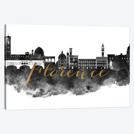 Florence in Black & White Canvas Print #APV34} by ArtPrintsVicky Canvas Artwork