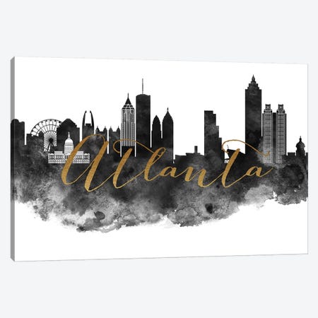 Atlanta in Black & White Canvas Print #APV3} by ArtPrintsVicky Canvas Print