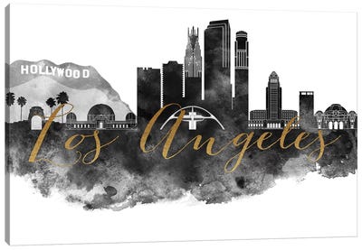 Los Angeles in Black & White Canvas Art Print - ArtPrintsVicky