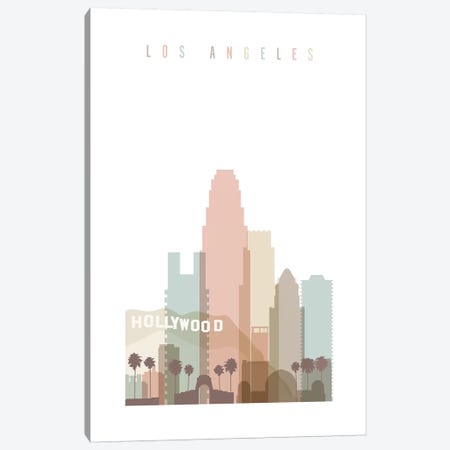 Los Angeles Pastels in White Canvas Print #APV57} by ArtPrintsVicky Canvas Wall Art