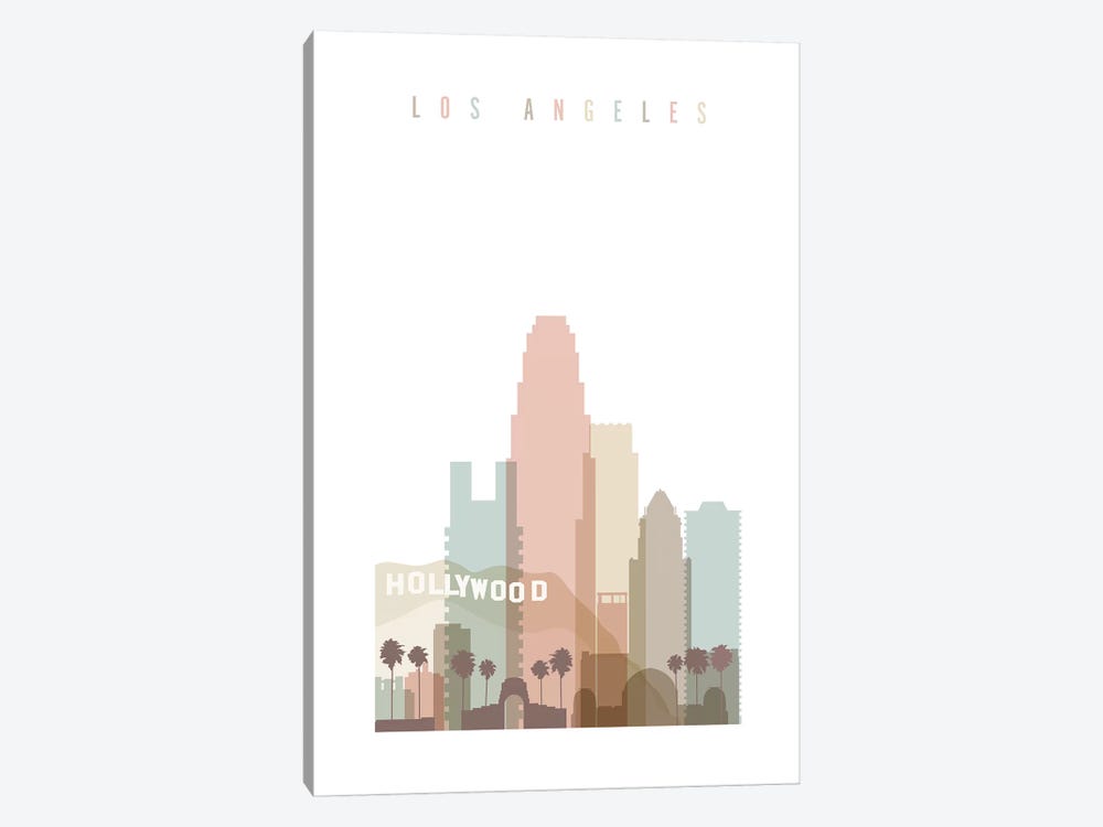 Los Angeles Pastels in White by ArtPrintsVicky 1-piece Art Print