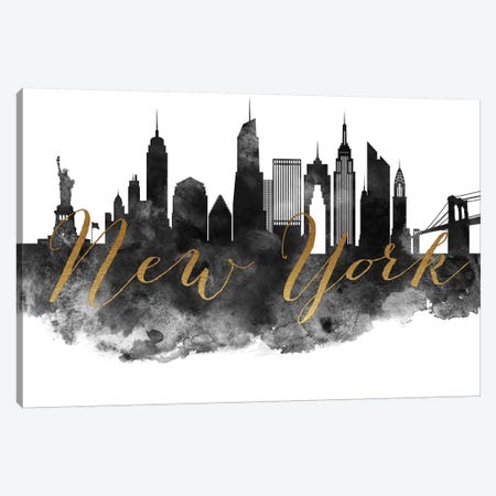 New York City in Black & White Canvas Print #APV66} by ArtPrintsVicky Canvas Print