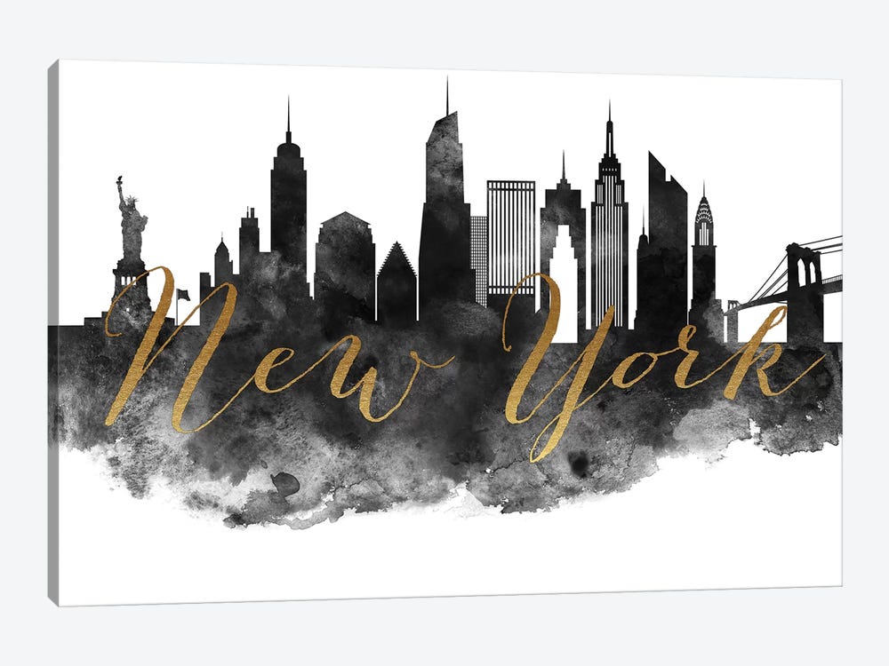 New York City in Black & White by ArtPrintsVicky 1-piece Canvas Art Print