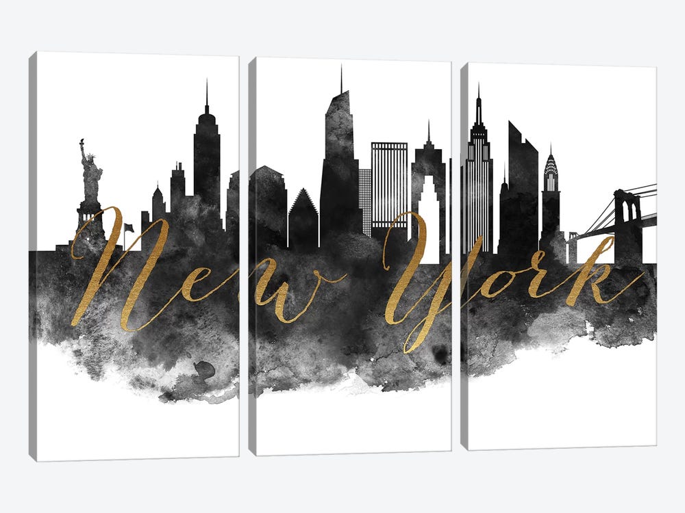 New York City in Black & White by ArtPrintsVicky 3-piece Art Print