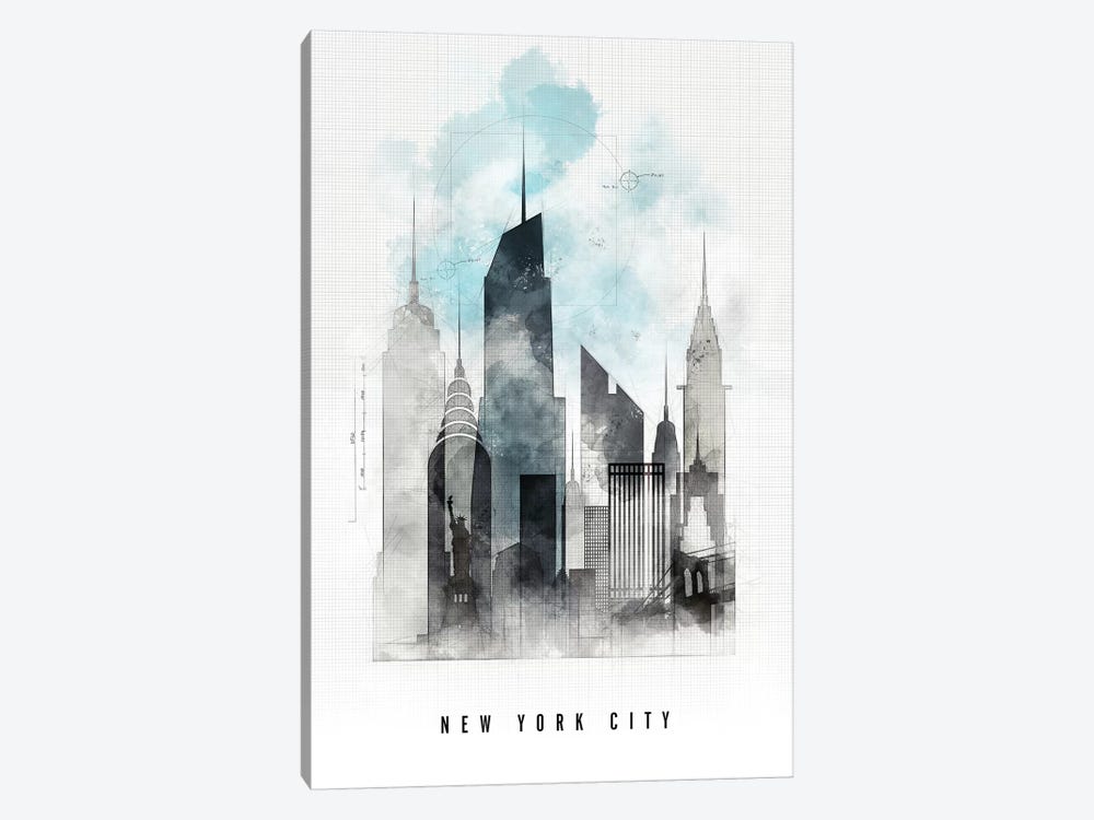 New York Urban  by ArtPrintsVicky 1-piece Canvas Print