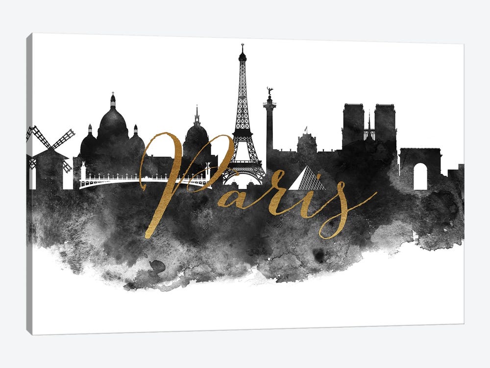 Paris in Black & White by ArtPrintsVicky 1-piece Canvas Wall Art