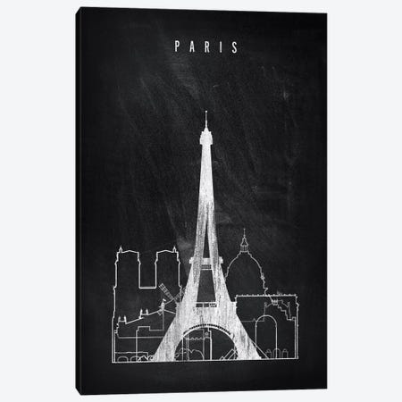 Paris Chalkboard Canvas Print #APV75} by ArtPrintsVicky Canvas Artwork