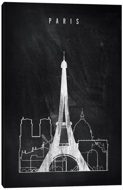 Paris Chalkboard Canvas Art Print - ArtPrintsVicky