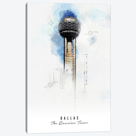Reunion Tower - Dallas Canvas Print #APV81} by ArtPrintsVicky Canvas Wall Art