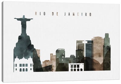Rio De Janeiro Watercolor Canvas Art Print - ArtPrintsVicky