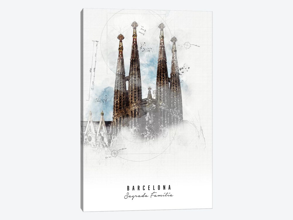 Sagrada Familia - Barcelona by ArtPrintsVicky 1-piece Canvas Print