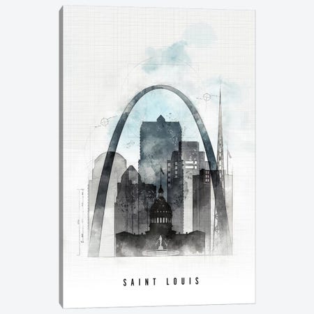 Saint Louis Urban Canvas Print #APV88} by ArtPrintsVicky Canvas Art