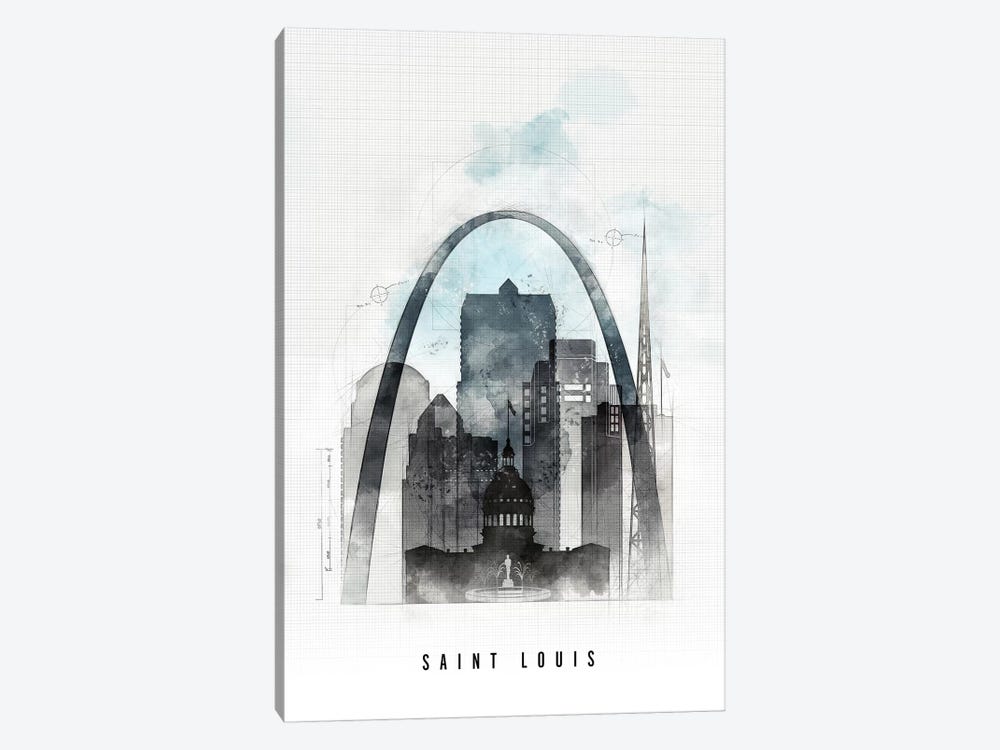 Saint Louis Urban by ArtPrintsVicky 1-piece Canvas Art Print
