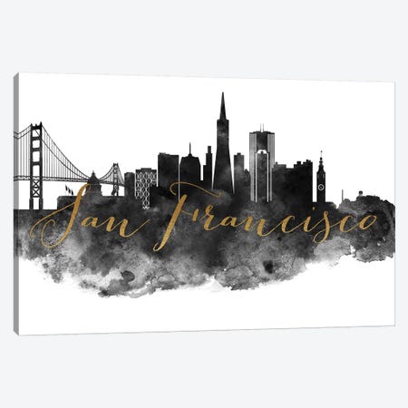 San Francisco in Black & White Canvas Print #APV94} by ArtPrintsVicky Canvas Art