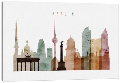 Berlin Watercolor Canvas Art Print - ArtPrintsVicky