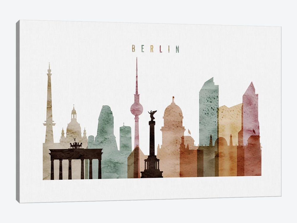 Berlin Watercolor by ArtPrintsVicky 1-piece Art Print