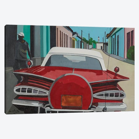 Red Car, Cuba Canvas Print #APY14} by Anne du Planty Art Print