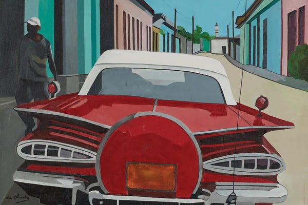 Anne du Planty: Red Car, Cuba by Anne du Planty