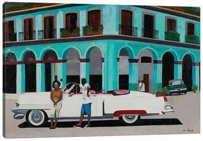Turquoise Havana, Cuba Canvas Art Print - Anne du Planty