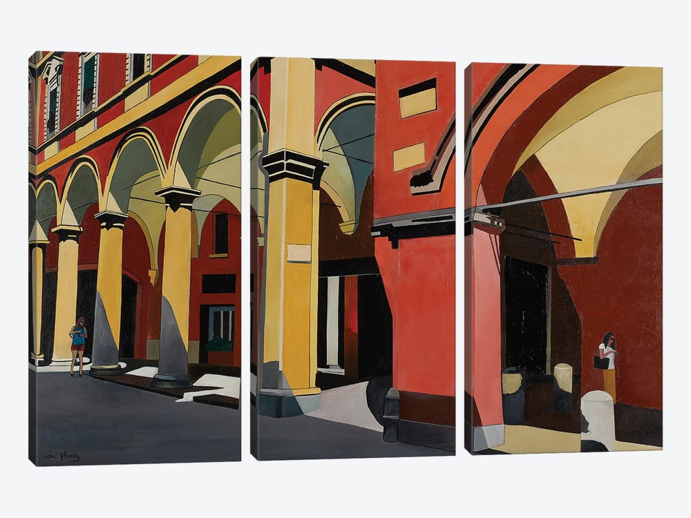 Walk In Bologna by Anne du Planty 3-piece Canvas Print