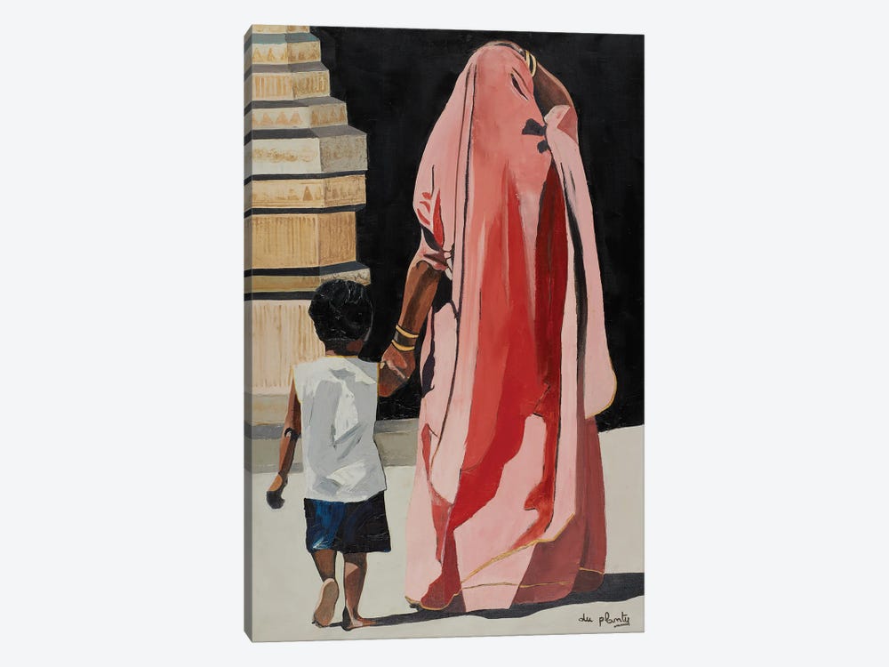 Woman And Child, India by Anne du Planty 1-piece Canvas Artwork