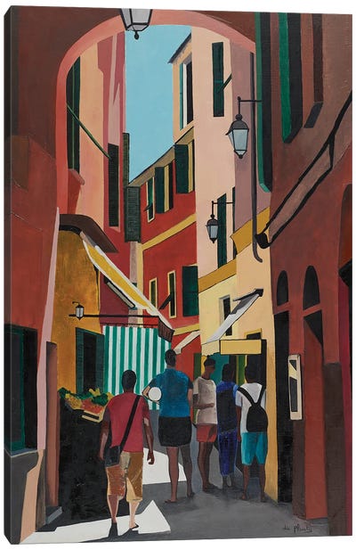 Laigueglia, Italy Canvas Art Print - Stripe Patterns