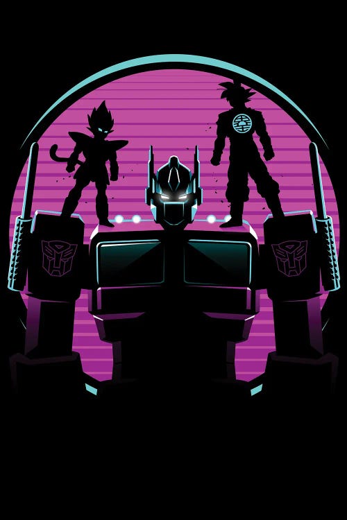 Retro Optimus warriors by Alberto Perez wall art