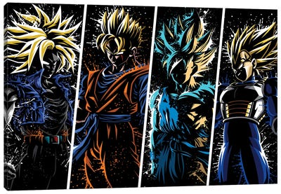 Splatter super warriors Canvas Art Print - Dragon Ball Z