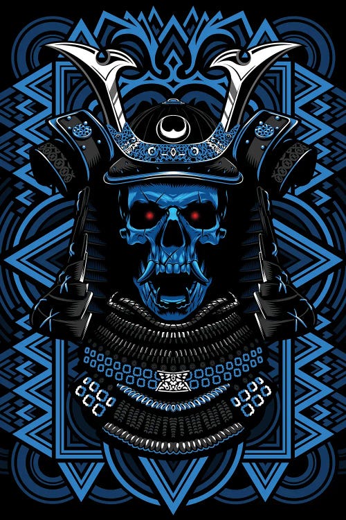 Samurai Blue Skull