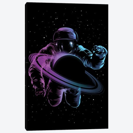Astronaut Saturn Canvas Print #APZ118} by Alberto Perez Canvas Art Print