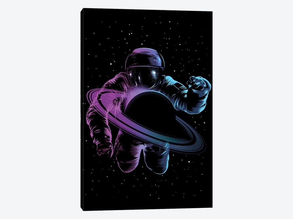Astronaut Saturn by Alberto Perez 1-piece Canvas Art Print