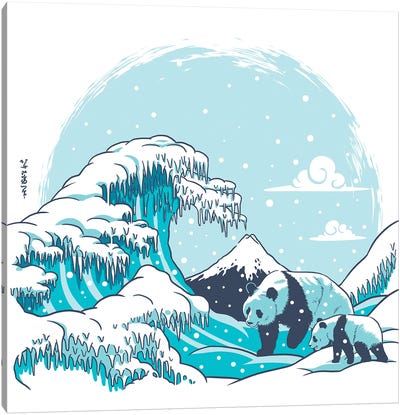 Polar Wave Panda Canvas Art Print - Alberto Perez