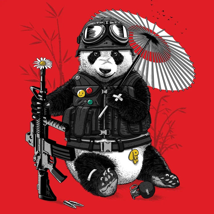 Panda Biker by Alberto Perez wall art