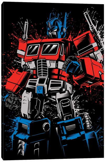 Splatter Optimus Canvas Art Print - Transformers