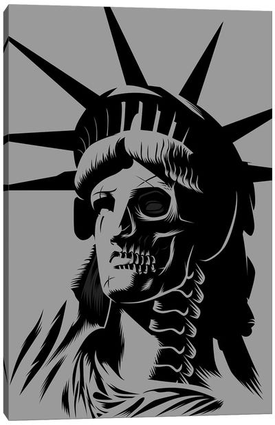 Statue Skull Canvas Art Print - Statue of Liberty Art