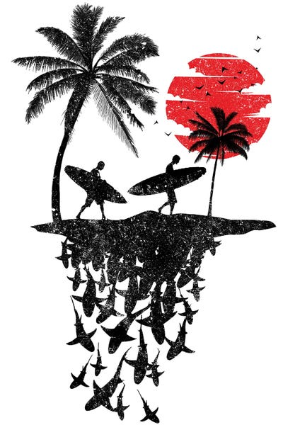 Alberto Perez: Surf island Sharks by Alberto Perez