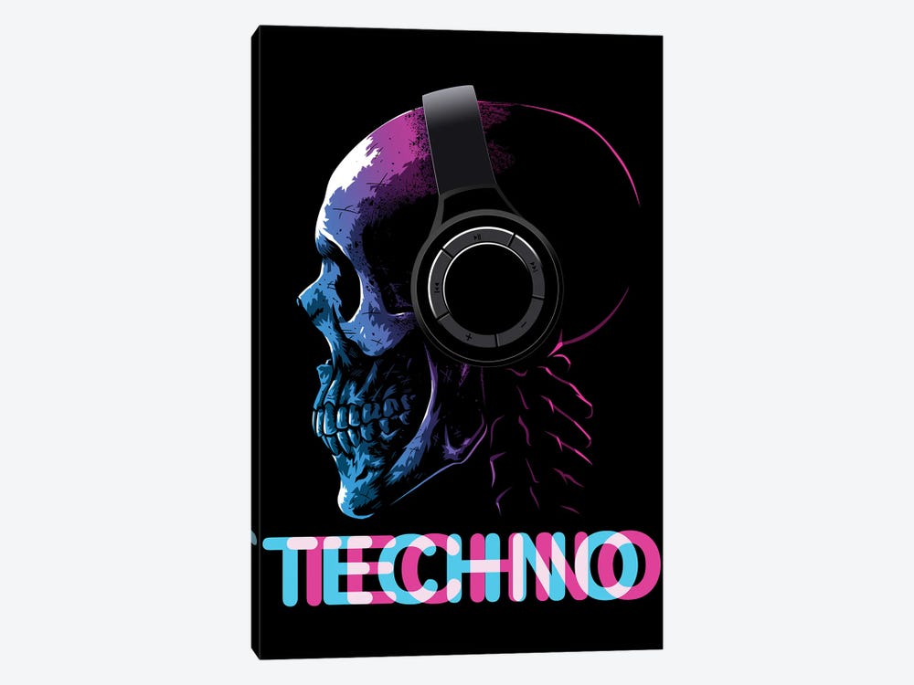 Techno Skull by Alberto Perez 1-piece Art Print