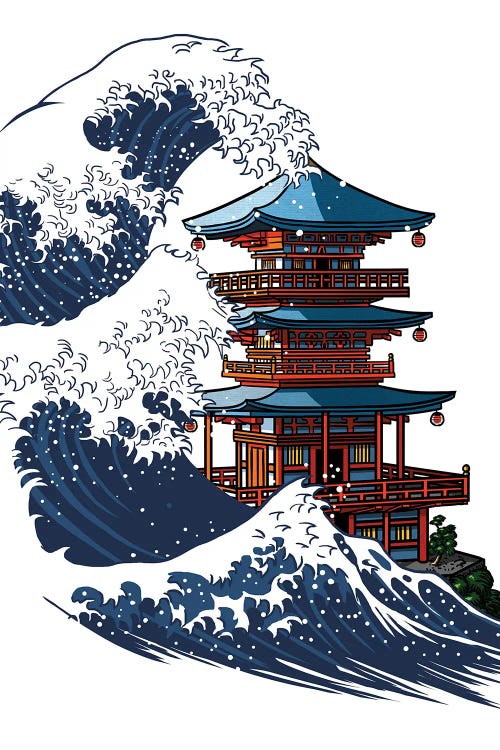 Wave temple by Alberto Perez wall art