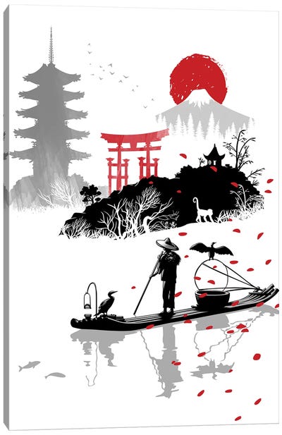 fisherman in japan Canvas Art Print - Arches