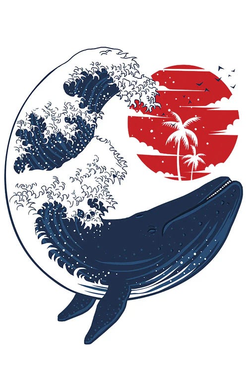 Whale Wave by Alberto Perez wall art