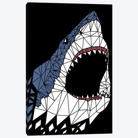 Geometric Great Shark Canvas Print #APZ169} by Alberto Perez Canvas Artwork