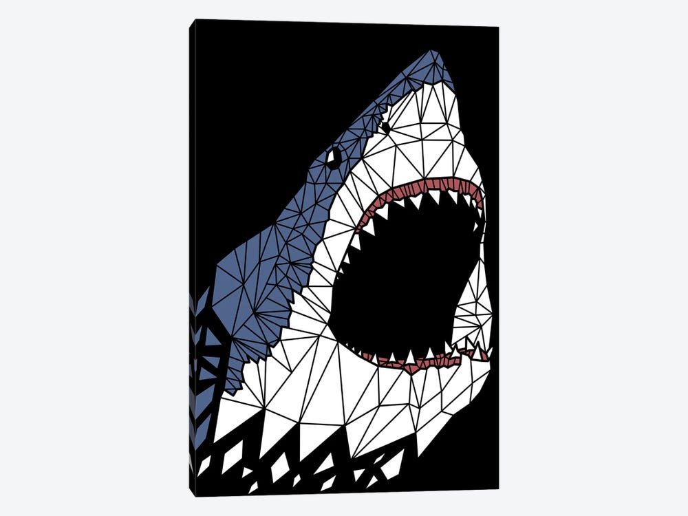 Geometric Great Shark by Alberto Perez 1-piece Canvas Print