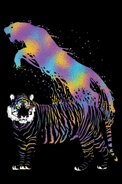 Alberto Perez: Tiger Ink Colorful by Alberto Perez