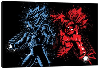 Yin Yang Warriors Canvas Art Print - Dragon Ball Z