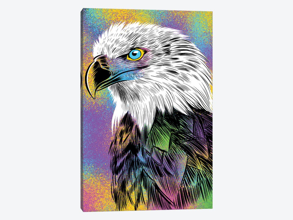 Sketch Eagle Colorful by Alberto Perez 1-piece Canvas Artwork