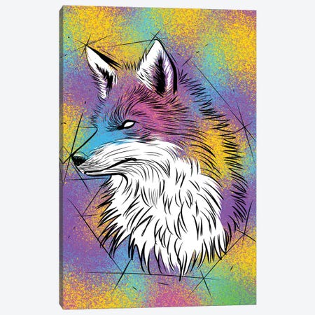 Sketch Fox Colorful Canvas Print #APZ181} by Alberto Perez Canvas Wall Art