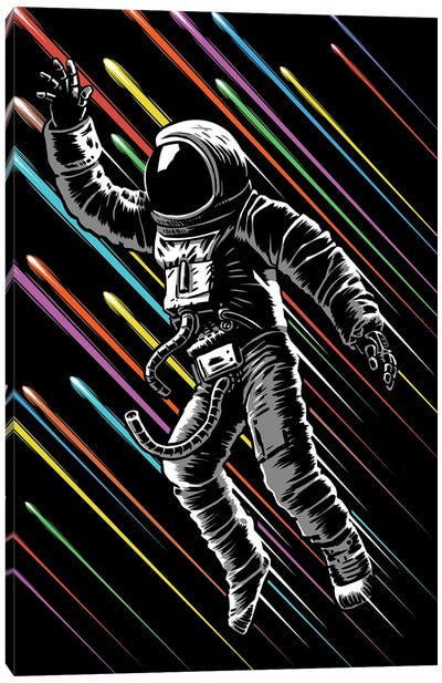 Astronaut Speed Lines Canvas Art Print - Alberto Perez