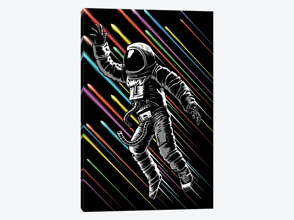 Astronaut Speed Lines by Alberto Perez 1-piece Canvas Wall Art